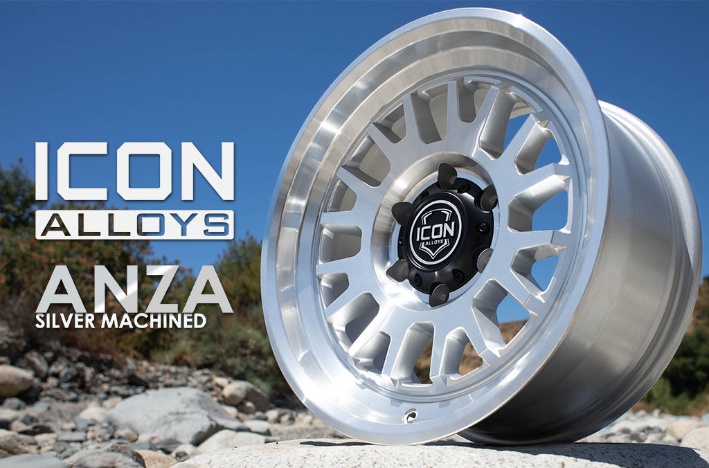ICON Alloys Anza Silver Machined 17 X 8.5 / 6 X 5.5 0mm Offset 4.75" BS