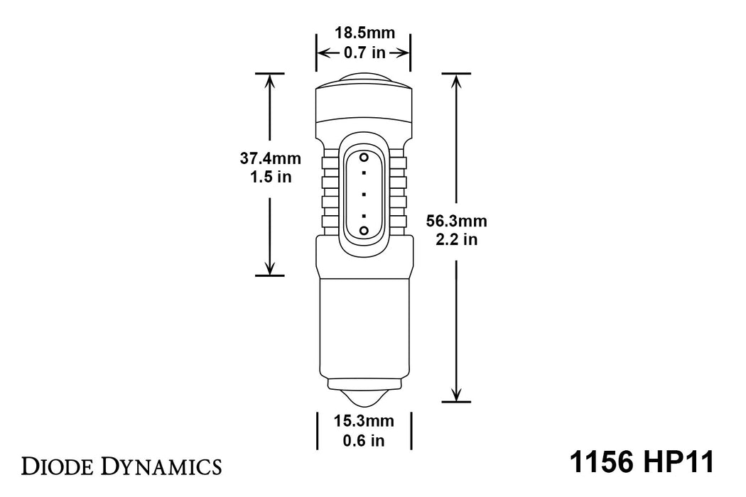 Diode Dynamics - DD0001P - 1156 HP11 LED Amber (pair)