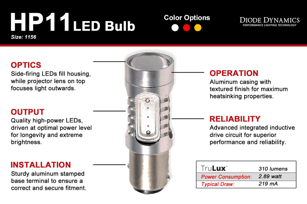 Diode Dynamics - DD0001Q - 1156 HP11 LED Amber (four)