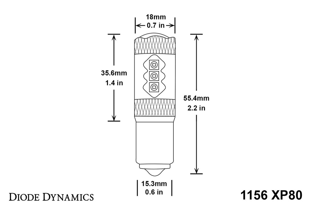 Diode Dynamics - DD0007S - 1156 XP80 LED Amber (single)