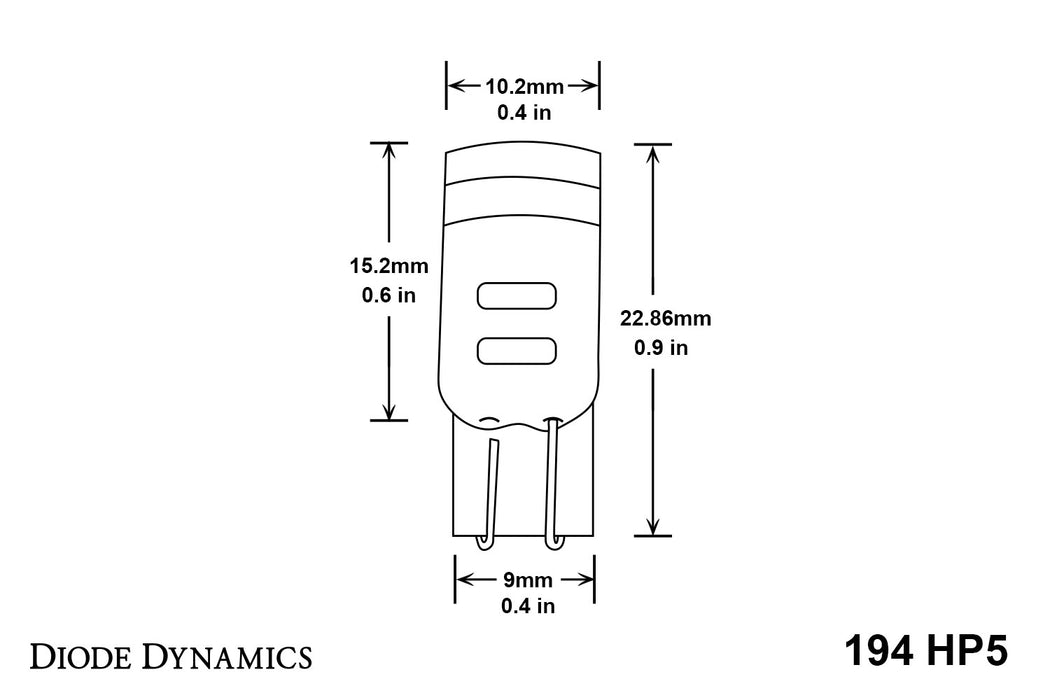 Diode Dynamics - DD0026S - 194 HP5 LED Blue (single)