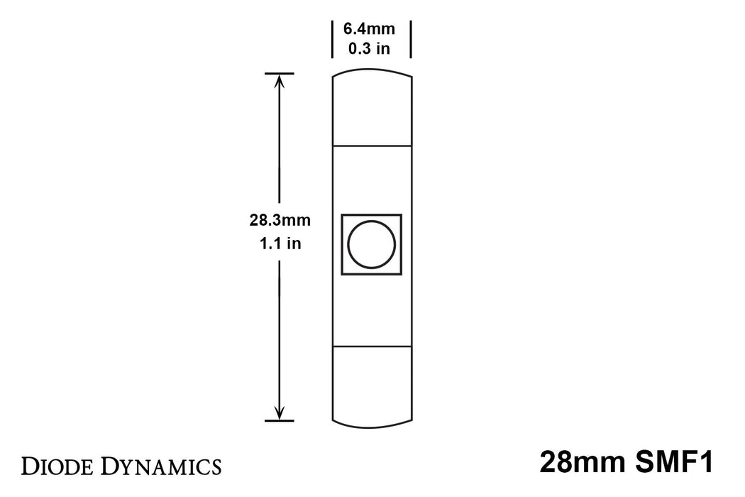 Diode Dynamics - DD0042S - 28mm SMF1 LED Red (single)