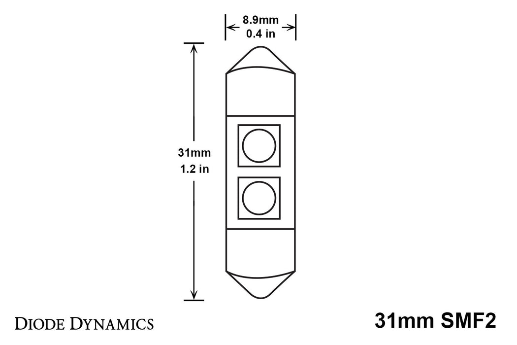 Diode Dynamics - DD0068P - 31mm SMF2 LED Green (pair)