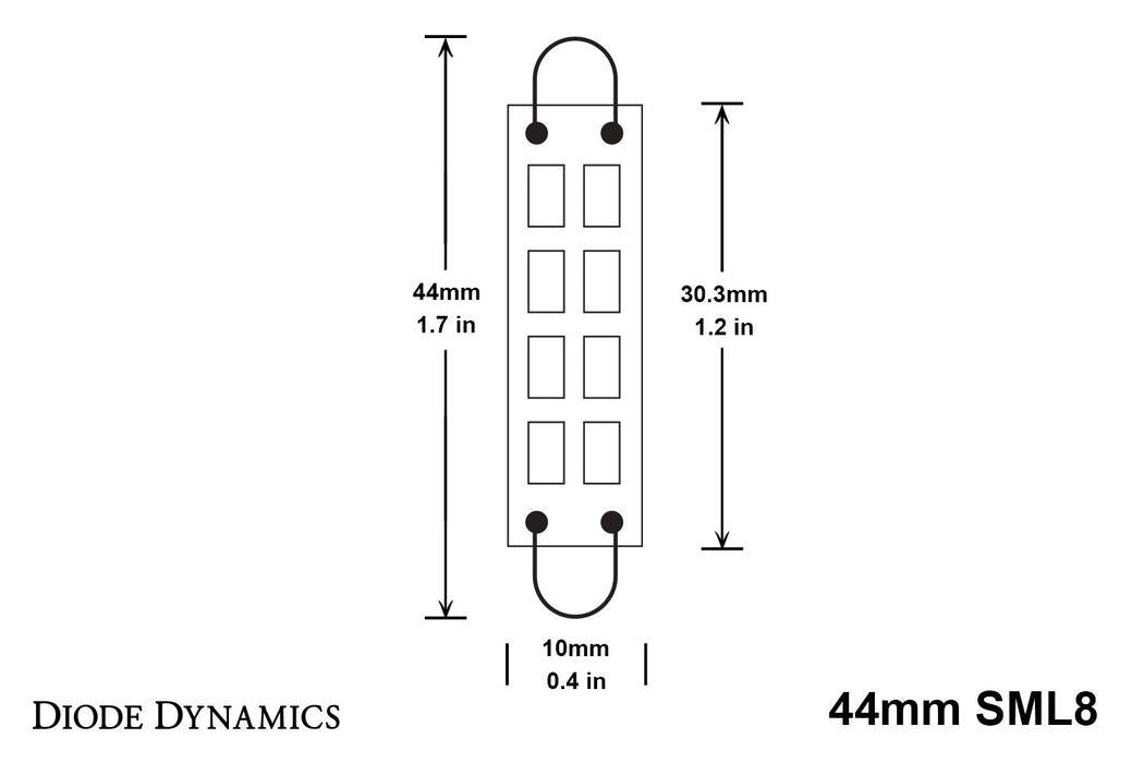 Diode Dynamics - DD0102P - 44mm SML8 LED Cool White (pair)