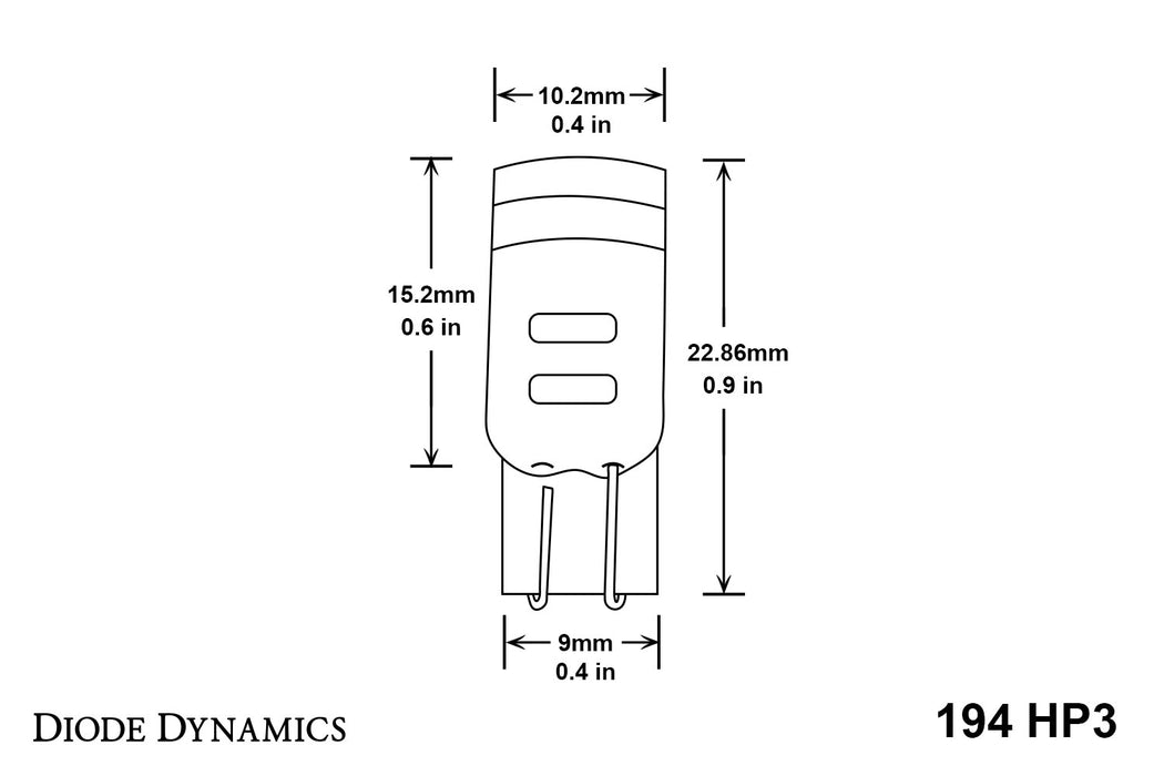 Diode Dynamics - DD0203S - 194 HP3 LED Green (single)