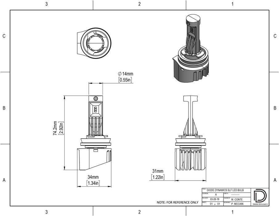 Diode Dynamics - DD0282P - 9005 SLF LED Cool White (pair)