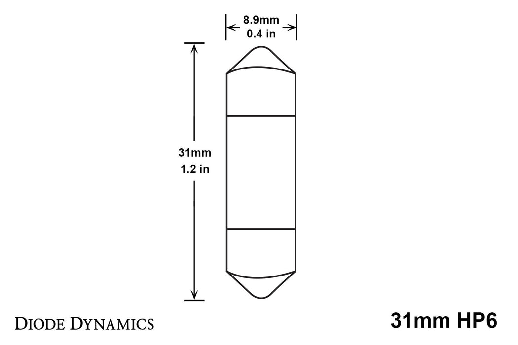 Diode Dynamics - DD0296P - 31mm HP6 LED Blue (pair)