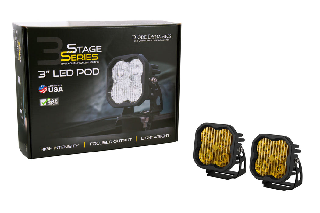 Diode Dynamics - DD6133P - SS3 LED Pod Pro Yellow Flood Standard (pair)