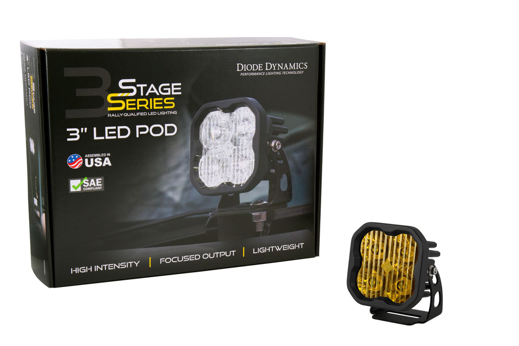 Diode Dynamics - DD6133S - SS3 LED Pod Pro Yellow Flood Standard (single)