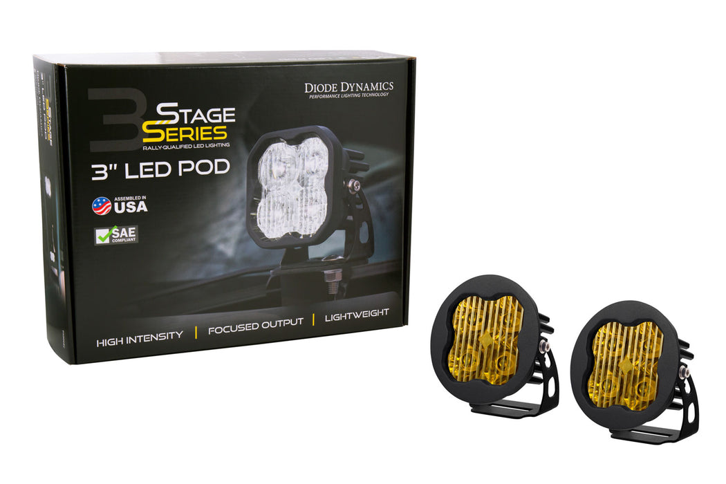 Diode Dynamics - DD6150P - SS3 LED Pod Pro Yellow SAE Fog Round (pair)