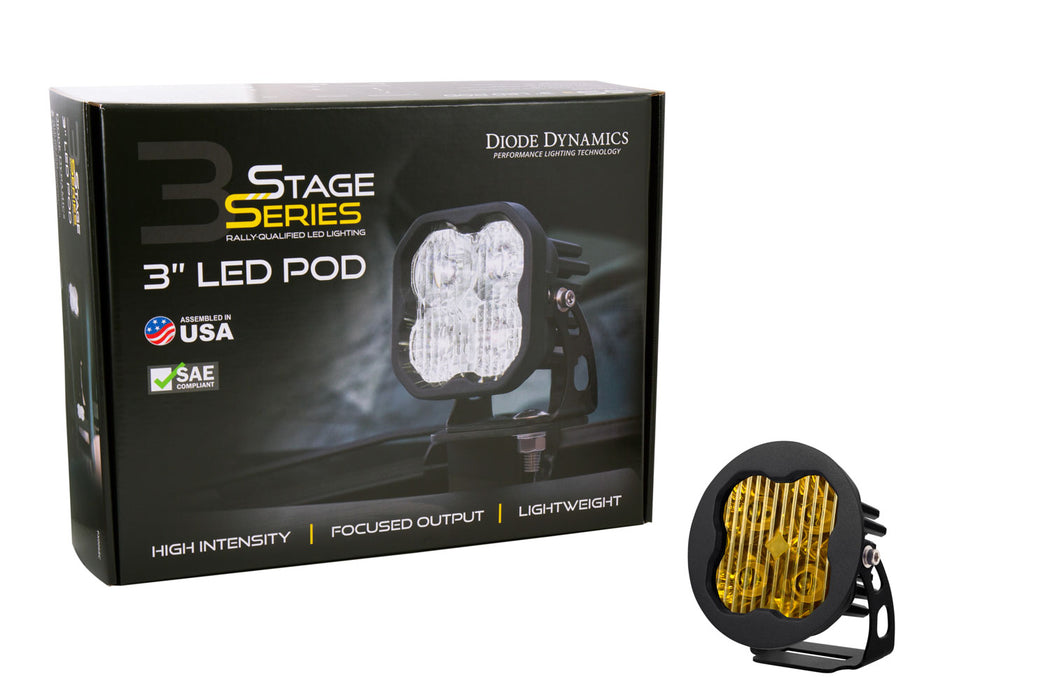 Diode Dynamics - DD6150S - SS3 LED Pod Pro Yellow SAE Fog Round (single)