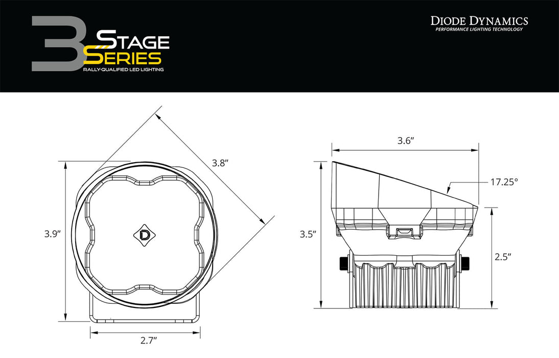 Diode Dynamics - DD6164P - SS3 LED Pod Pro White SAE Driving Angled (pair)