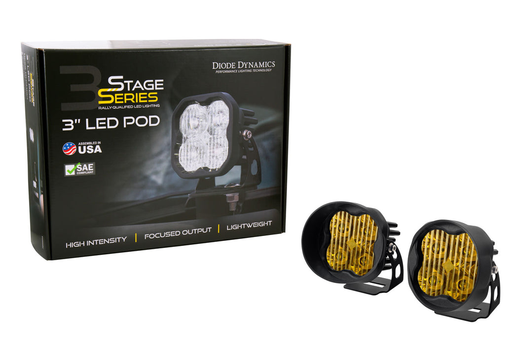 Diode Dynamics - DD6173P - SS3 LED Pod Pro Yellow SAE Fog Angled (pair)