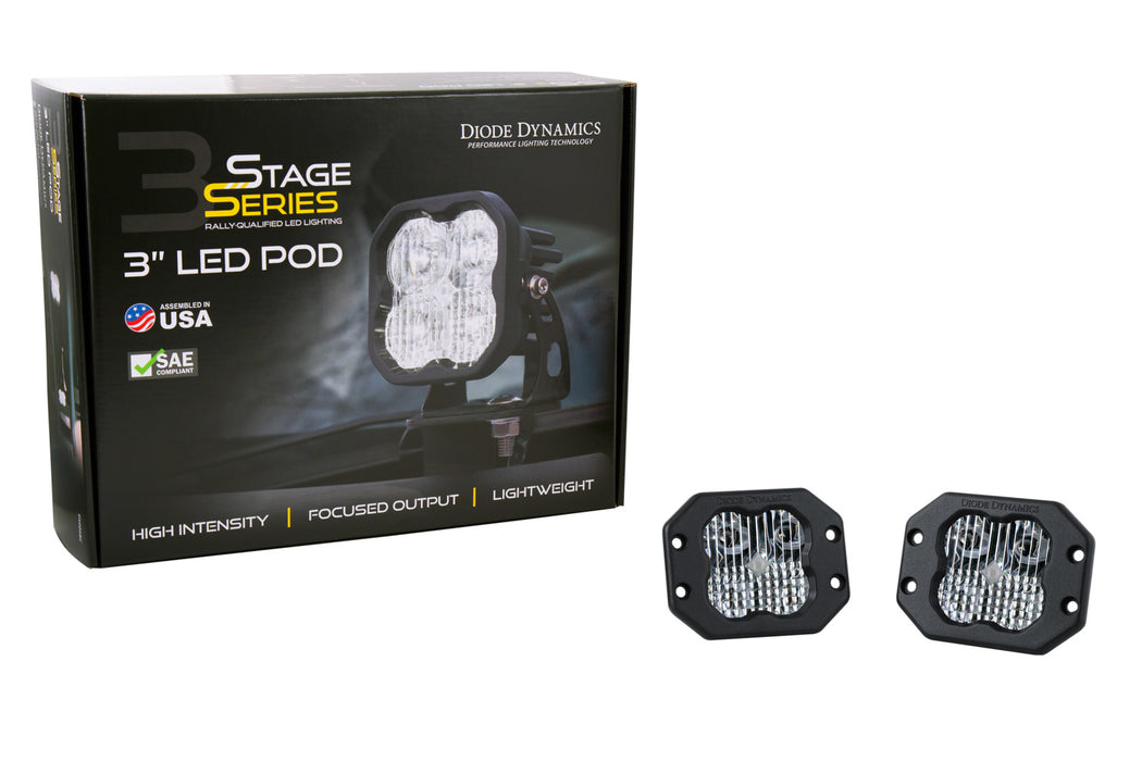 Diode Dynamics - DD6208P - SS3 LED Pod Pro White SAE Driving Flush (pair)