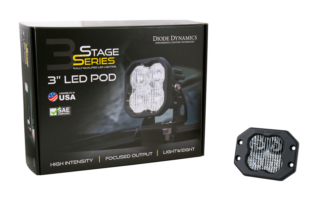 Diode Dynamics - DD6208S - SS3 LED Pod Pro White SAE Driving Flush (single)