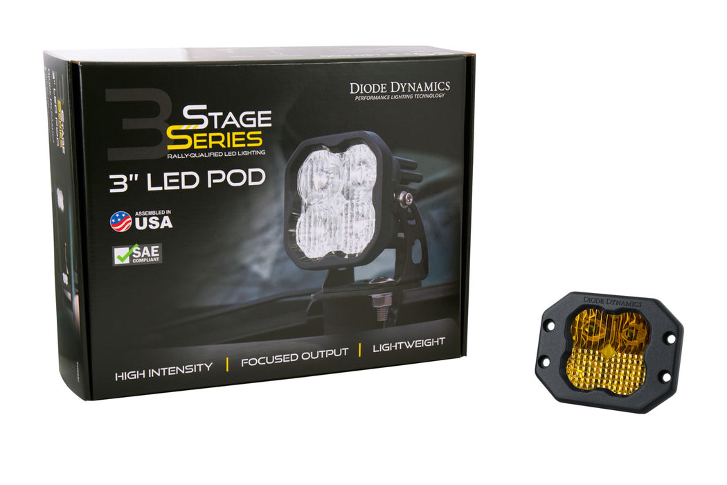 Diode Dynamics - DD6212S - SS3 LED Pod Pro Yellow Driving Flush (single)