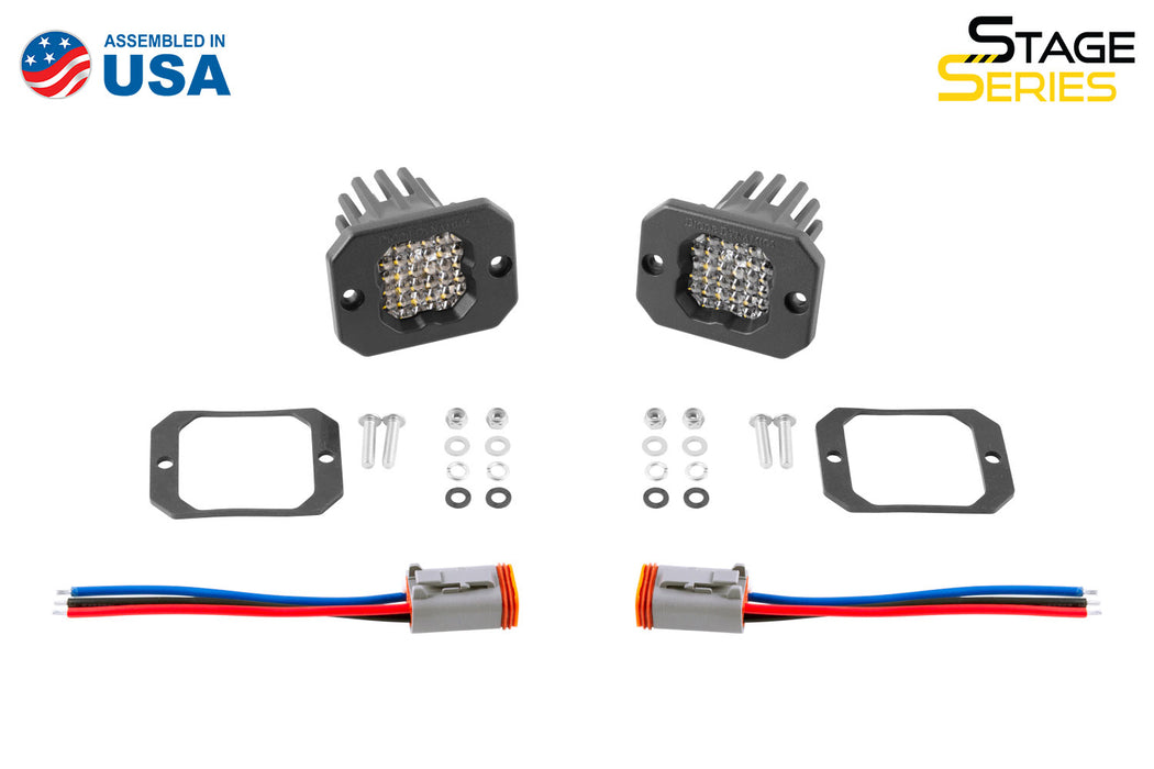 Diode Dynamics - Stage Series C1 LED Pod Pro White Flood Flush RBL (pair)