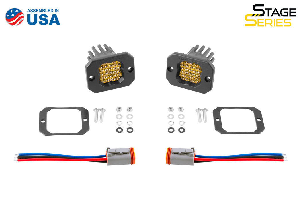 Diode Dynamics - Stage Series C1 LED Pod Pro Yellow Flood Flush ABL (pair)