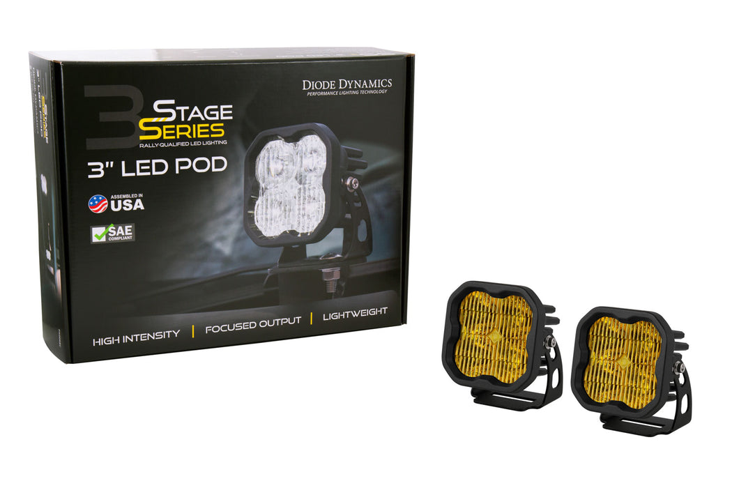 Diode Dynamics - DD6492P - SS3 LED Pod Max Yellow SAE Fog Standard (pair)