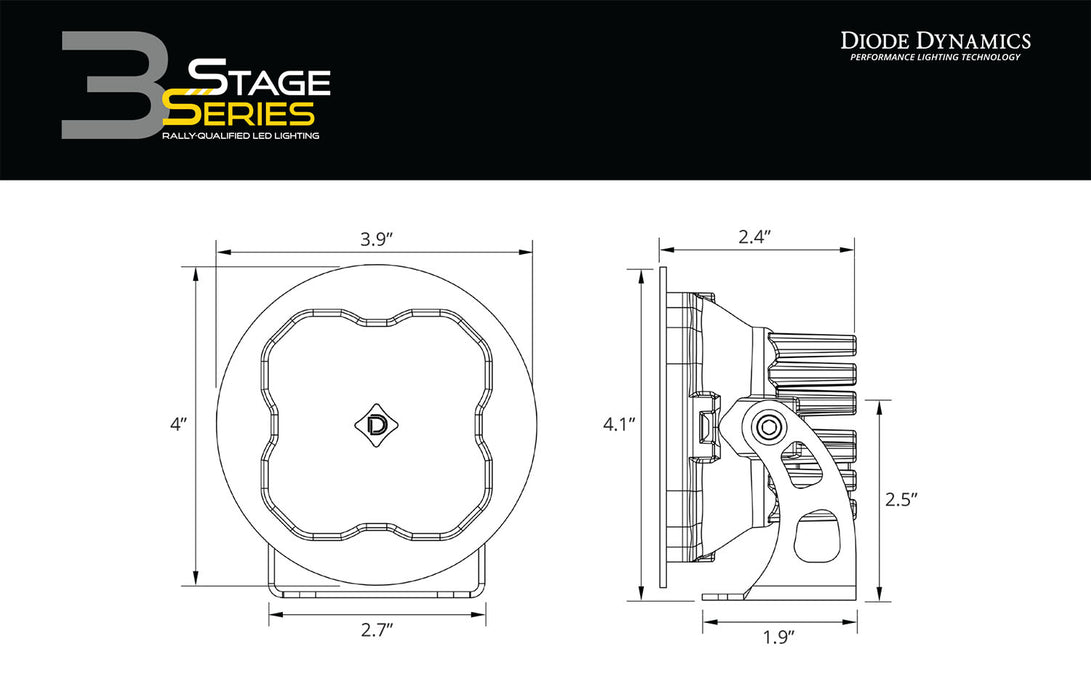 Diode Dynamics - DD6494P - SS3 LED Pod Max White SAE Fog Round (pair)