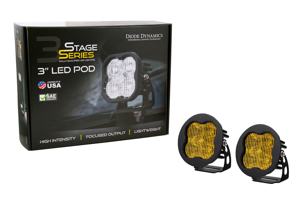 Diode Dynamics - DD6495P - SS3 LED Pod Max Yellow SAE Fog Round (pair)