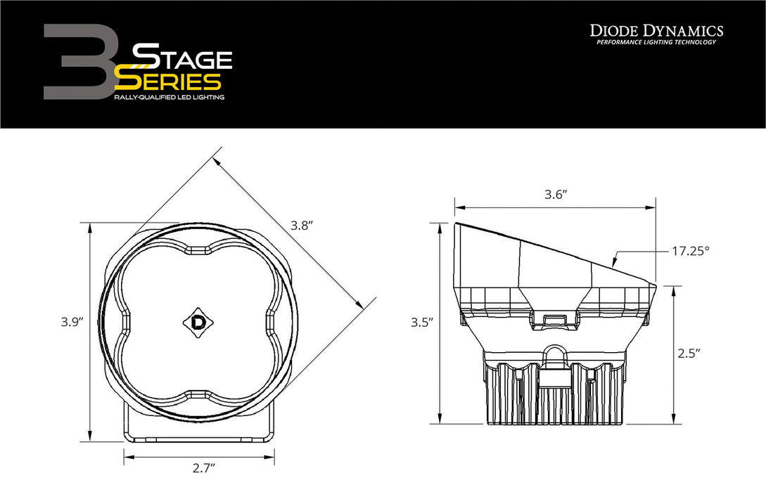 Diode Dynamics - DD6500S - SS3 LED Pod Max White SAE Fog Angled LH (single)