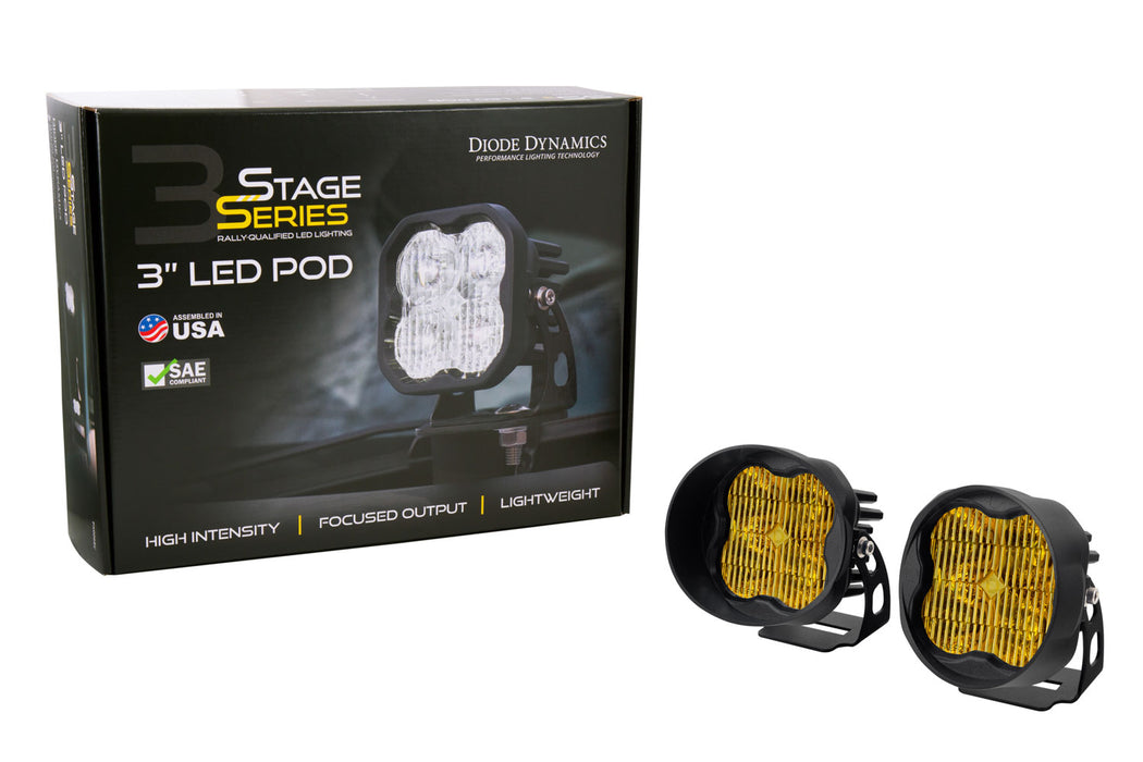 Diode Dynamics - DD6502P - SS3 LED Pod Max Yellow SAE Fog Angled (pair)