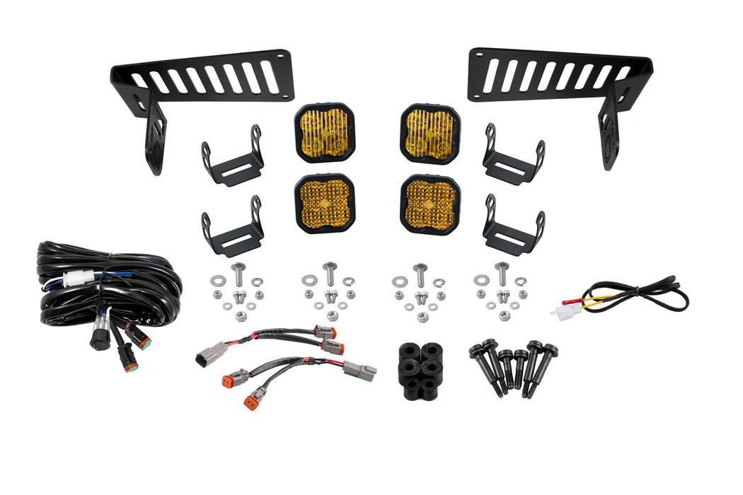 Diode Dynamics - SS3 Cowl Kit For 2018+ Jeep Wrangler/Gladiator Yellow Pro