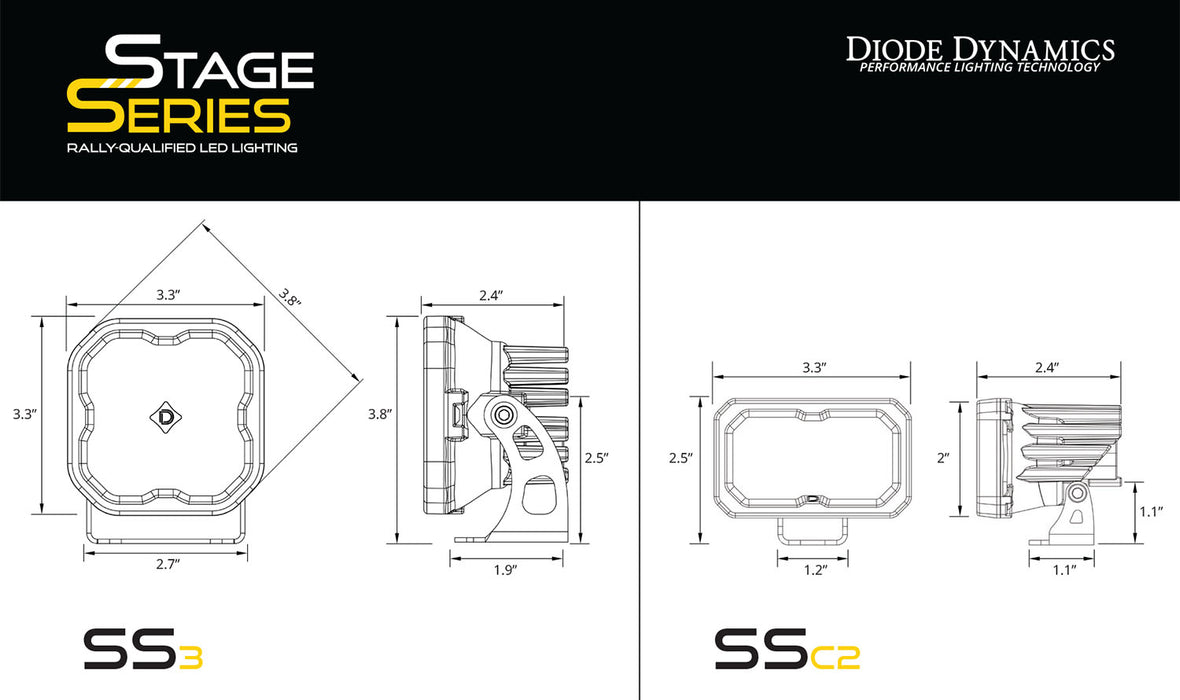 SSC2 LED Ditch Light Kit For 19-21 Ford Ranger Sport Yellow Combo