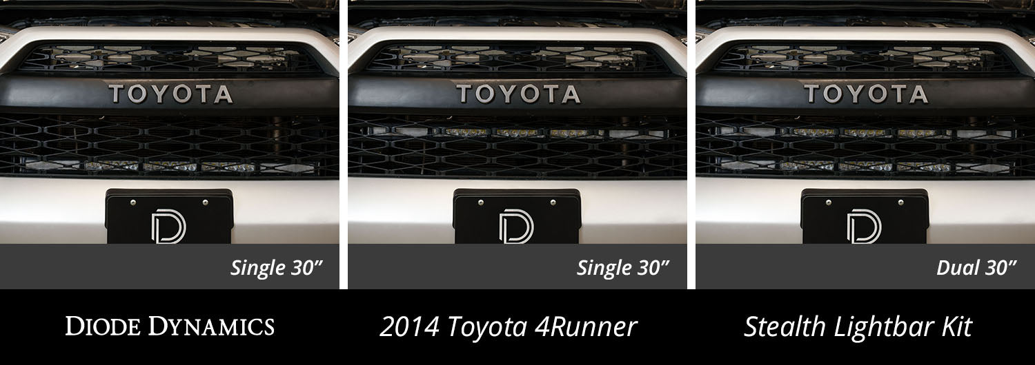 SS30 Single Stealth Lightbar Kit For 2014-2019 Toyota 4Runner Amber Driving
