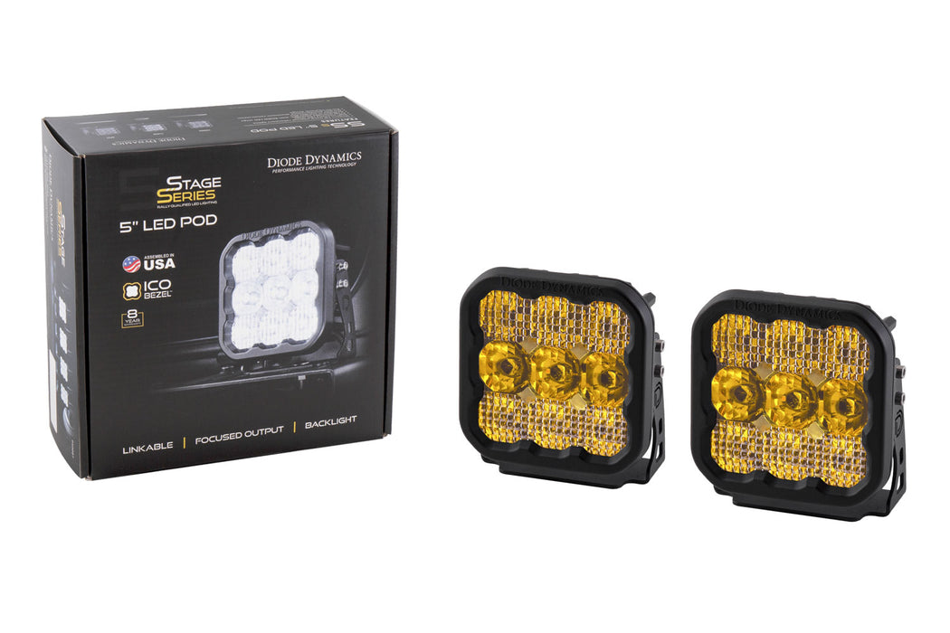 Diode Dynamics - SS5 LED Pod Pro Yellow Spot (pair)