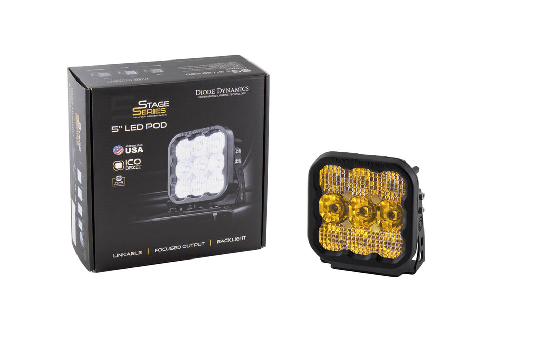 Diode Dynamics - SS5 LED Pod Pro Yellow Driving (single)