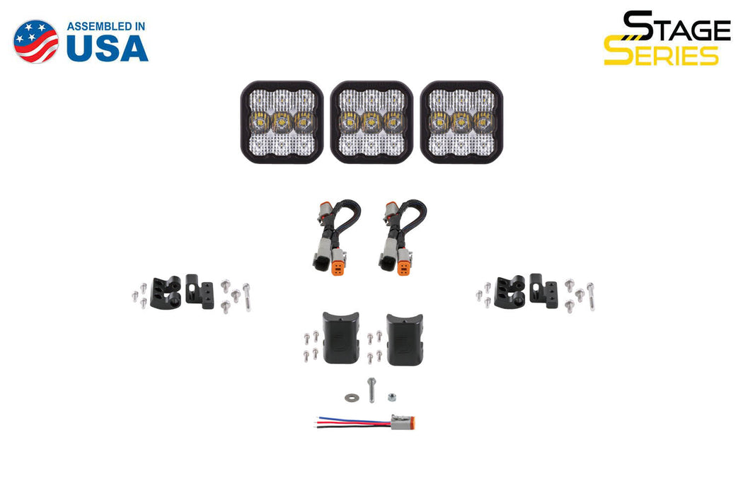 Diode Dynamics - SS5 Sport Universal CrossLink 3-Pod Lightbar Yellow Combo