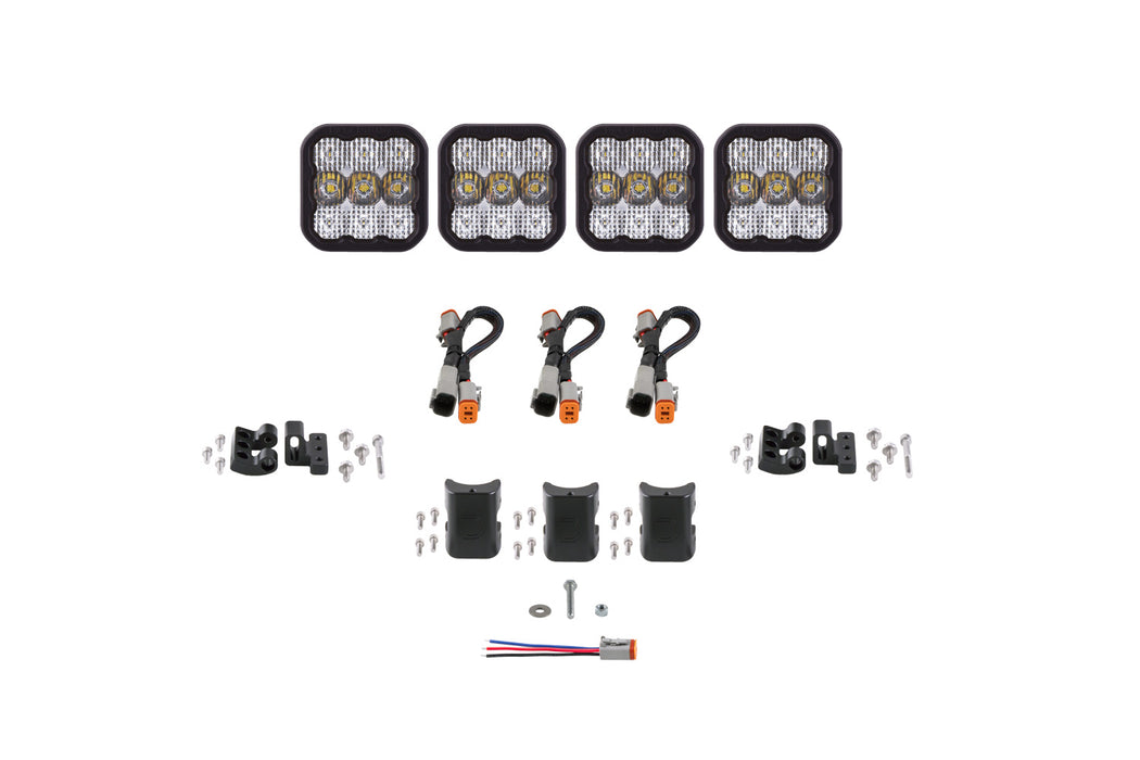 Diode Dynamics - SS5 Sport Universal CrossLink 4-Pod Lightbar White Combo