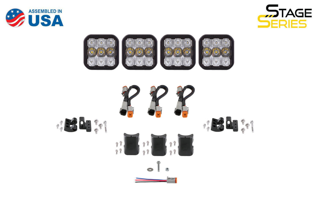 Diode Dynamics - SS5 Sport Universal CrossLink 4-Pod Lightbar White Combo