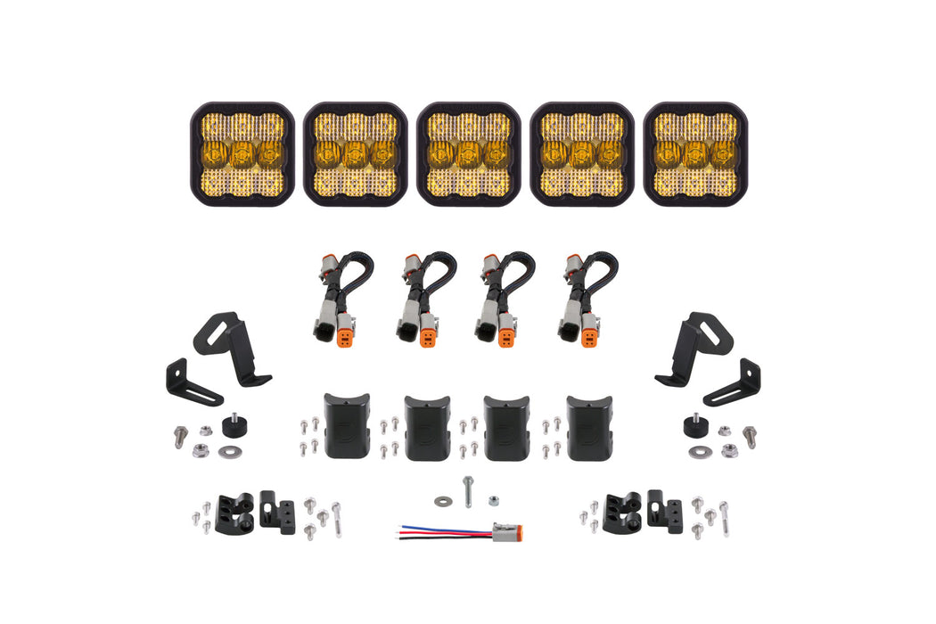 Diode Dynamics - SS5 Sport Universal CrossLink 5-Pod Lightbar Yellow Combo