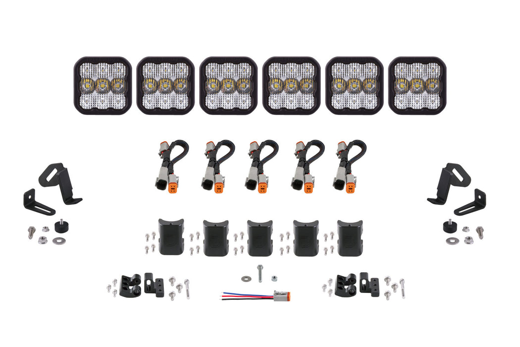 Diode Dynamics - SS5 Sport Universal CrossLink 6-Pod Lightbar White Combo