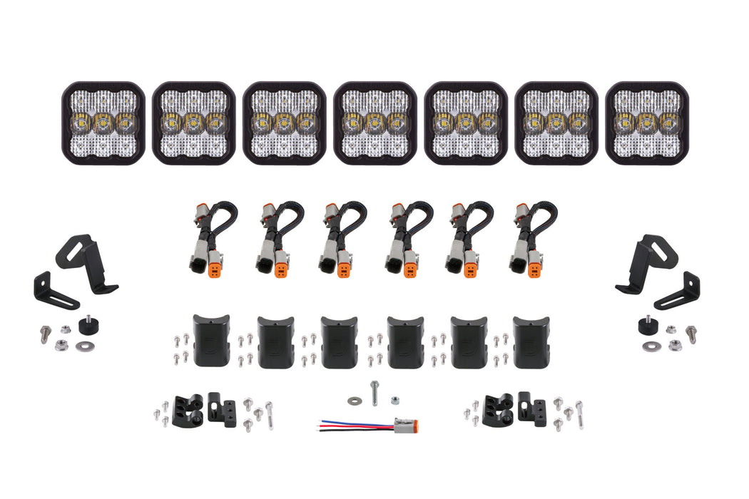 Diode Dynamics - SS5 Sport Universal CrossLink 7-Pod Lightbar White Combo