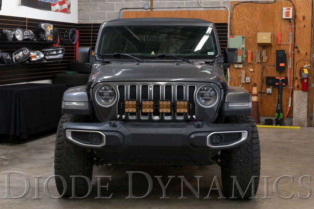 Diode Dynamics - Jeep JL SS5 4-Pod CrossLink Grille Lightbar Kit  Sport Yellow Combo