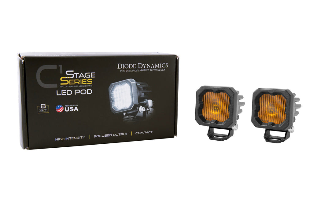 Diode Dynamics - Stage Series C1 LED Pod Yellow SAE Fog Standard ABL (pair)