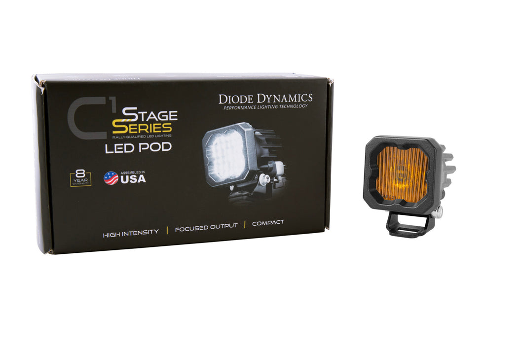 Diode Dynamics - Stage Series C1 LED Pod Yellow SAE Fog Standard ABL (one)