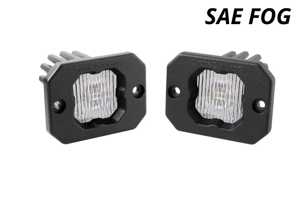 Diode Dynamics - Stage Series C1 LED Pod White SAE Fog Flush WBL (pair)