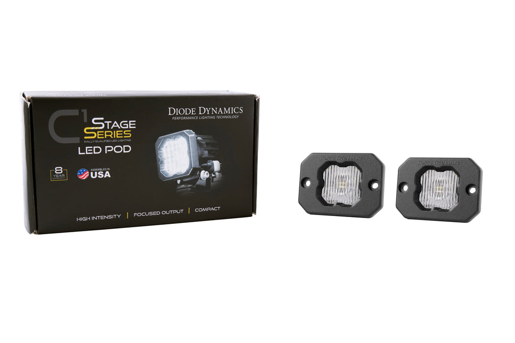 Diode Dynamics - Stage Series C1 LED Pod White SAE Fog Flush WBL (pair)