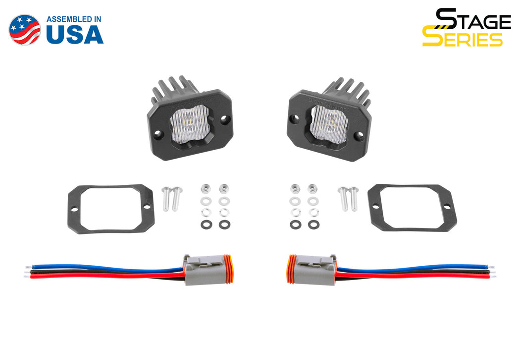 Diode Dynamics - Stage Series C1 LED Pod White SAE Fog Flush WBL (pair)