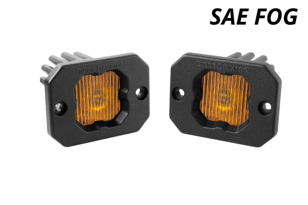 Diode Dynamics - Stage Series C1 LED Pod Yellow SAE Fog Flush ABL (pair)