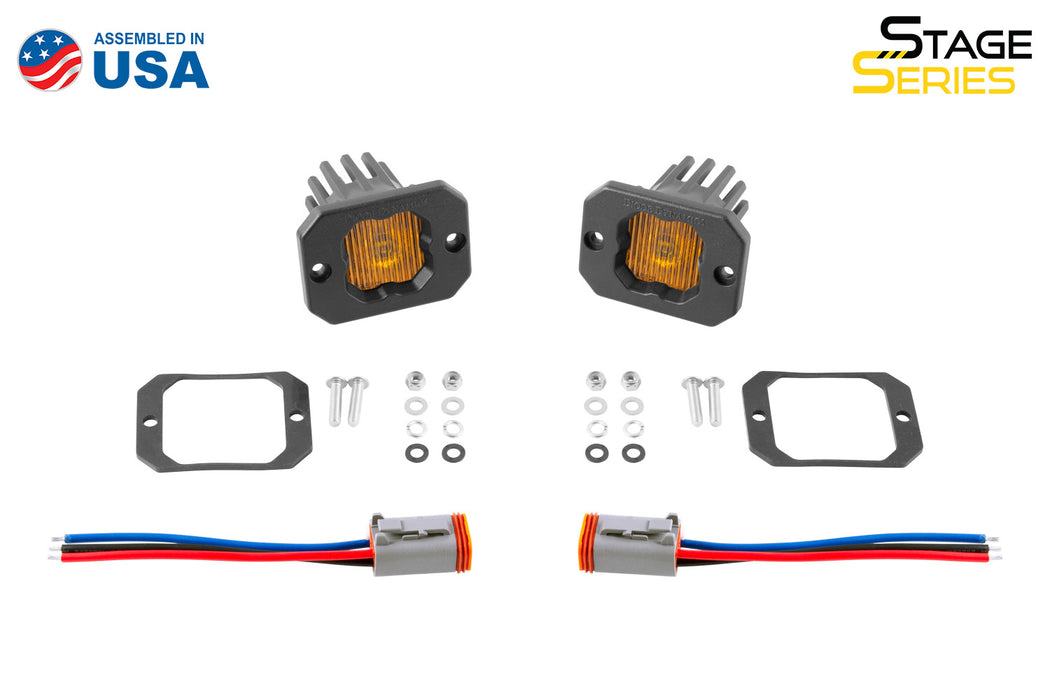 Diode Dynamics - Stage Series C1 LED Pod Yellow SAE Fog Flush ABL (pair)