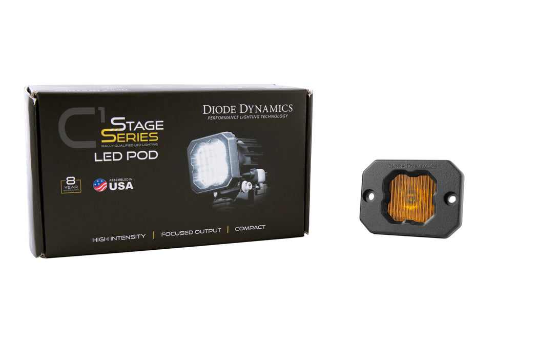 Diode Dynamics - Stage Series C1 LED Pod Yellow SAE Fog Flush ABL (one)