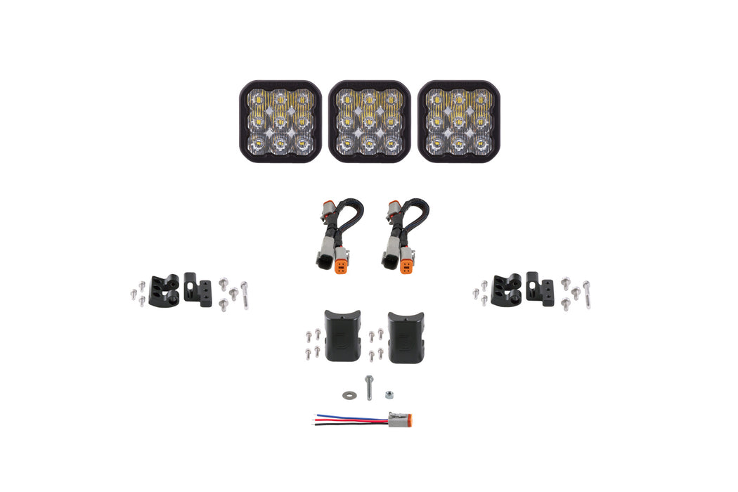 Diode Dynamics - SS5 Sport Universal CrossLink 3-Pod Lightbar White Driving