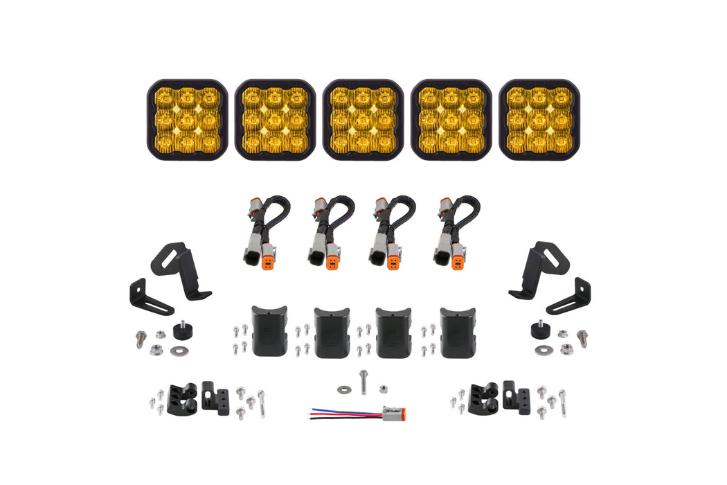 Diode Dynamics - SS5 Sport Universal CrossLink 5-Pod Lightbar Yellow Driving