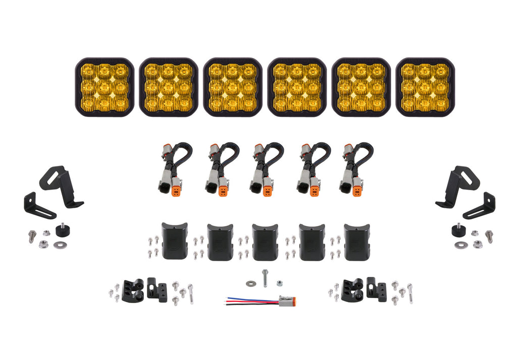 Diode Dynamics - SS5 Sport Universal CrossLink 6-Pod Lightbar Yellow Driving